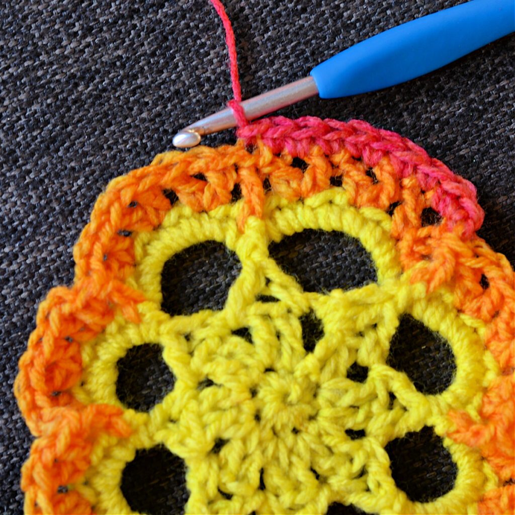How to crochet butterflies in the mandala vest.