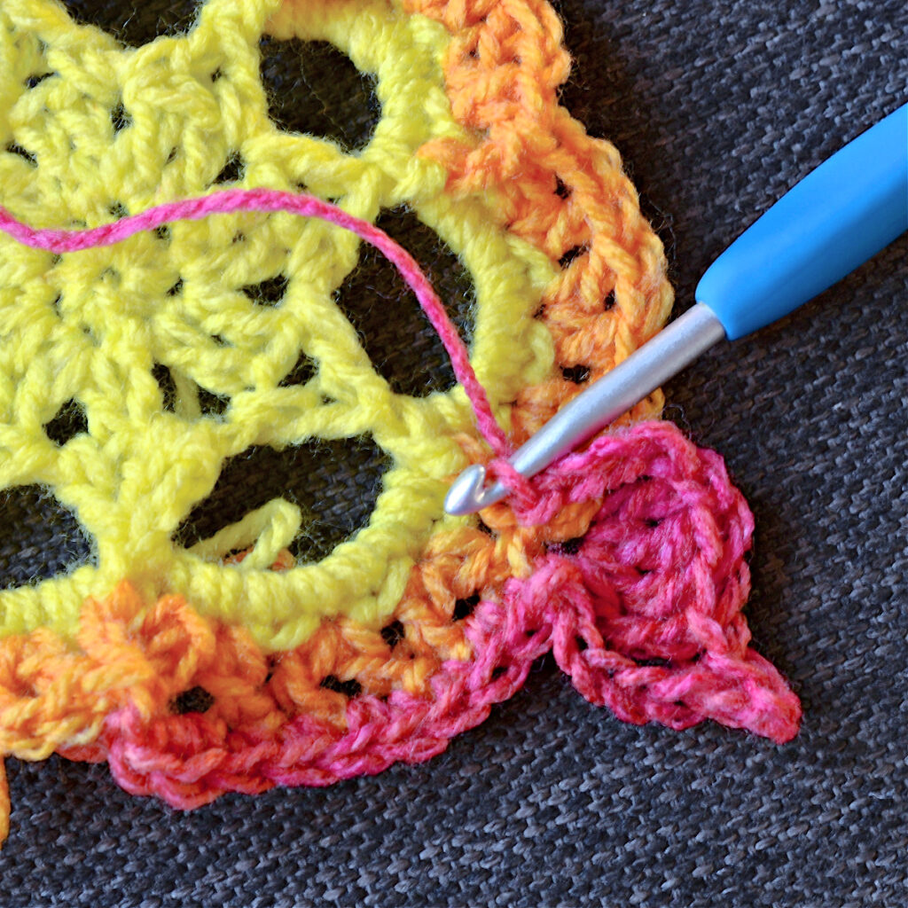 How to crochet butterflies in the mandala vest.