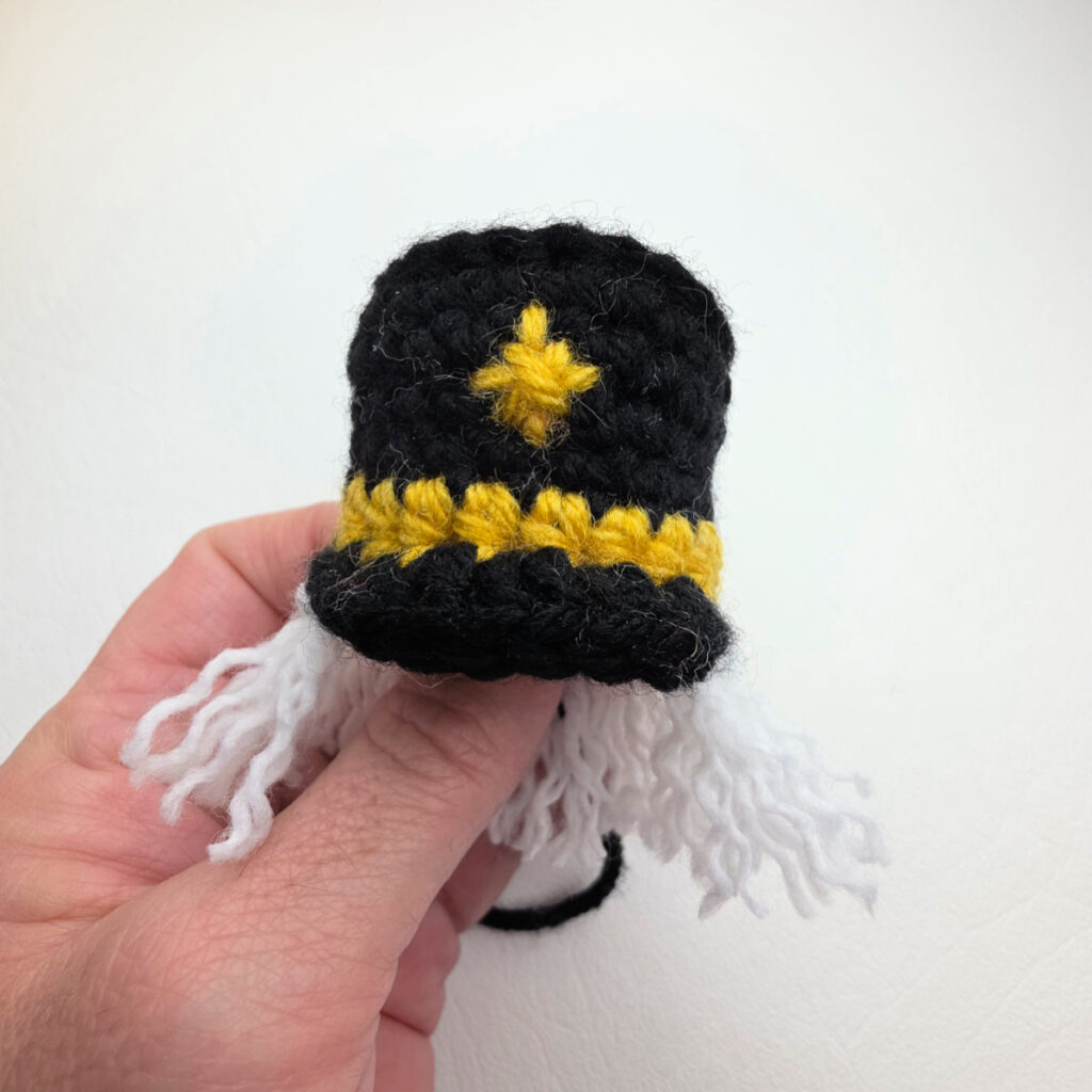 Crochet Nutcracker hat with hair.