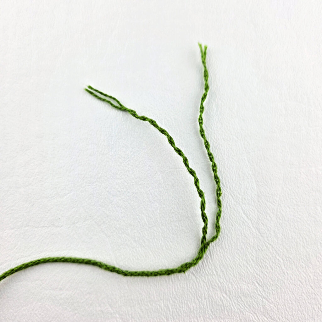 Green thread to crochet a pumpkin tendril.