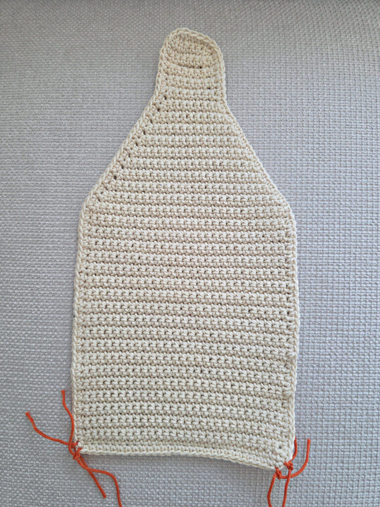 Making the body of a boho crochet crossbody bag.