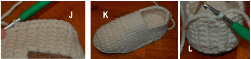 Seaming tutorial for crochet slipper boots.
