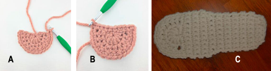 Crochet slipper sole tutorial for the Hibernation crochet slipper boots.