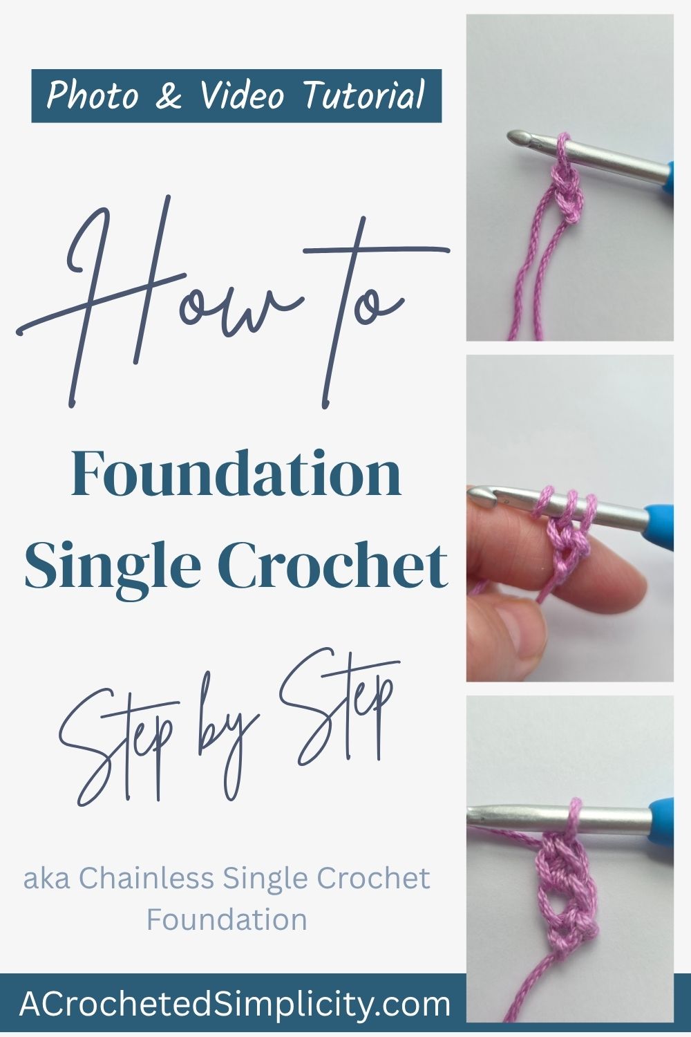 How to make foundation single crochet. Also called a chainless single crochet.
