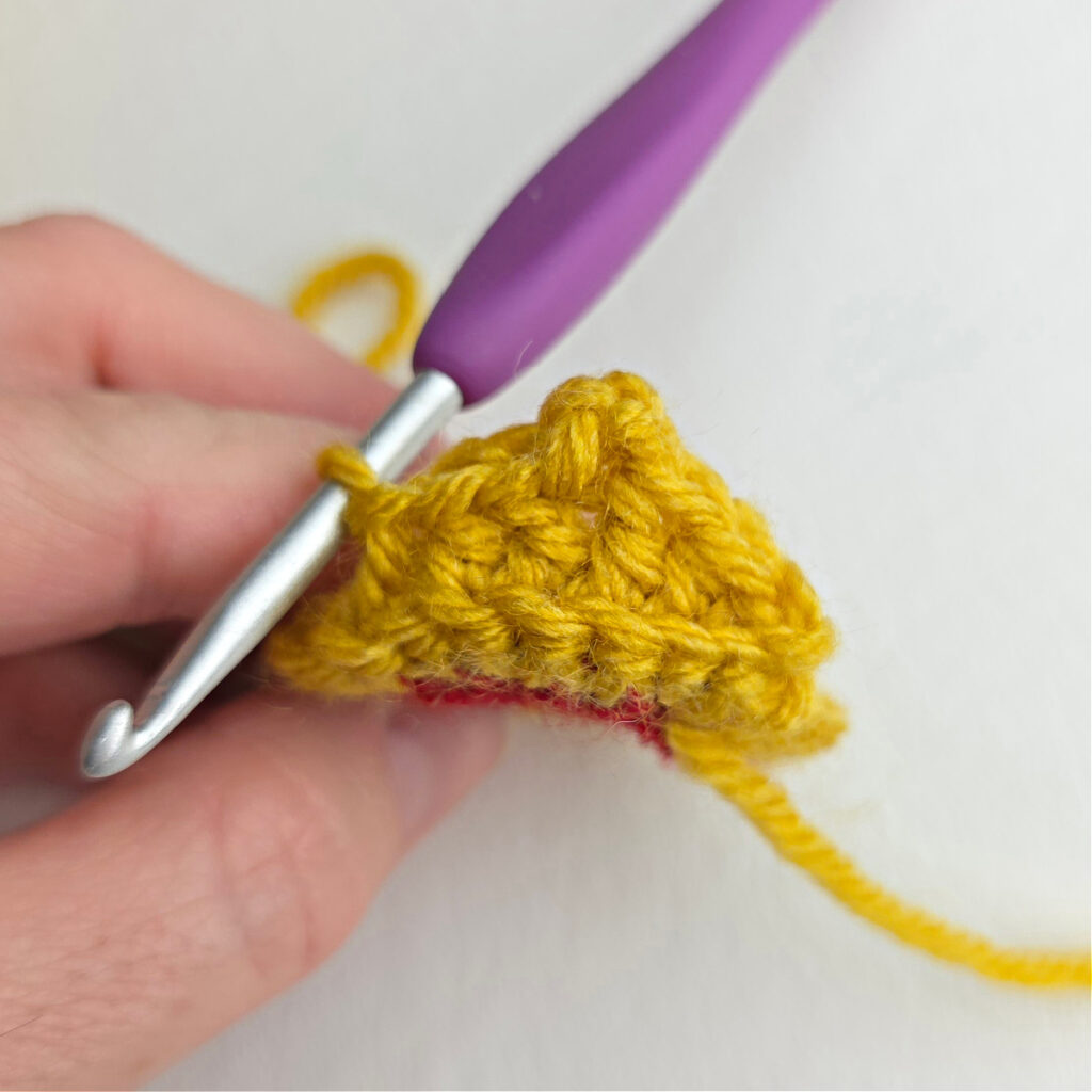 Close-up photo of one peak of the crown.