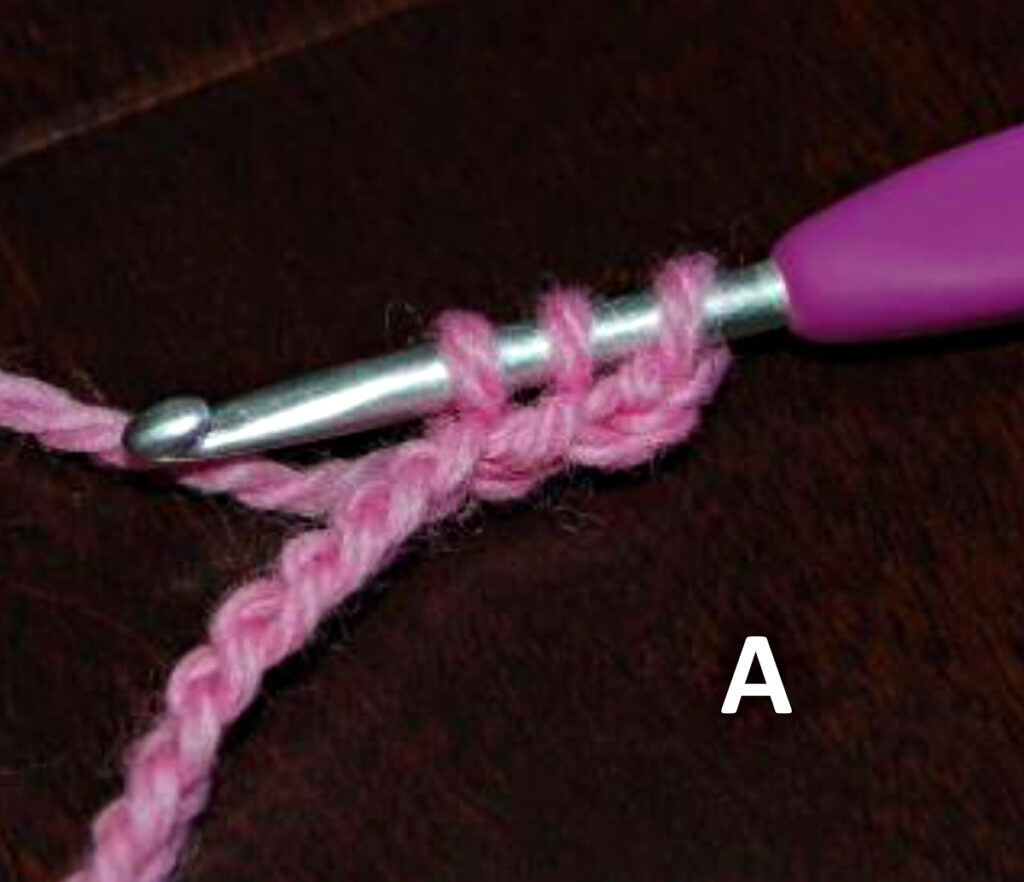 How to crochet a linked double crochet.