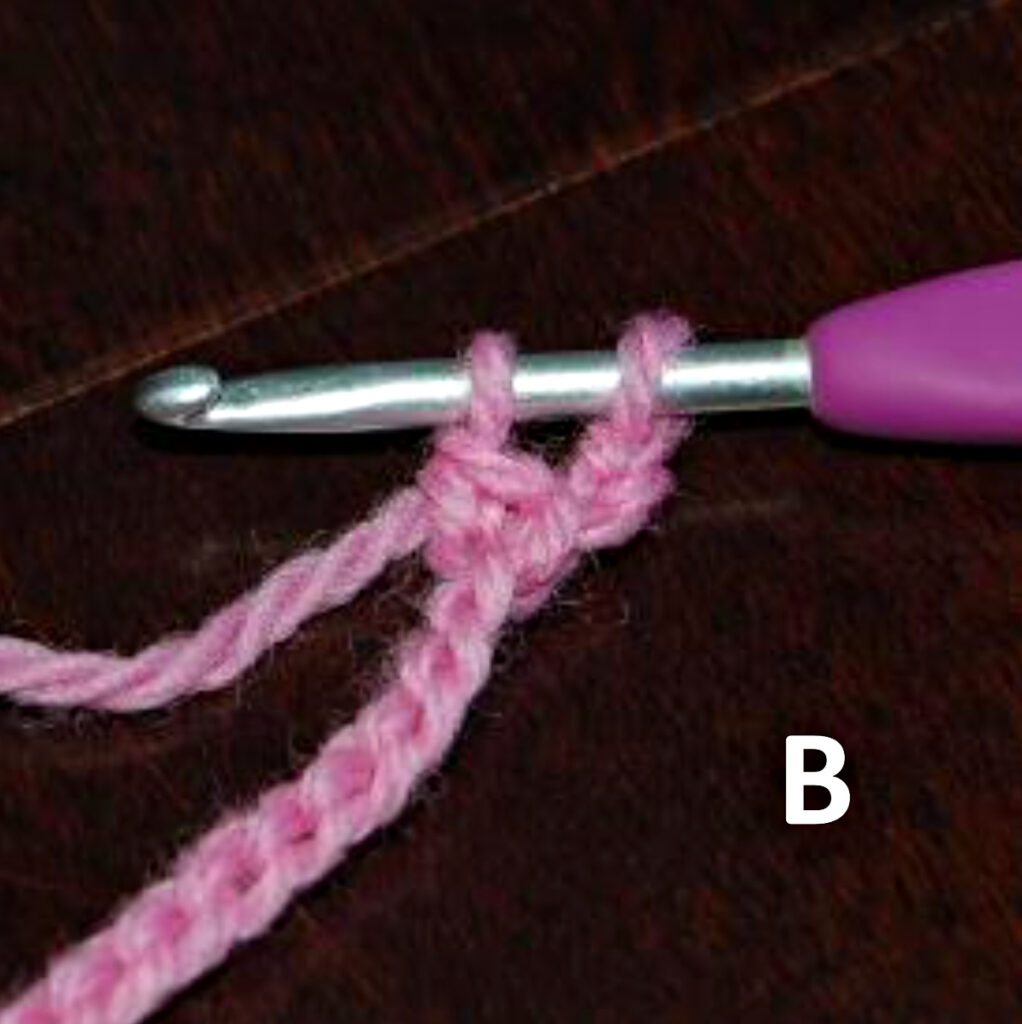 How to crochet a linked double crochet.