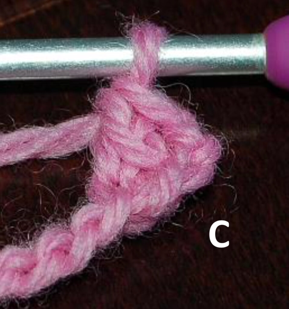How to crochet a linked double crochet.